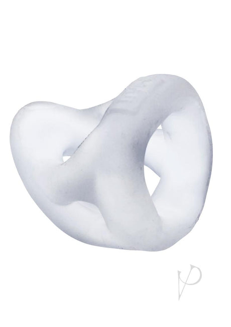 Hunkyjunk Slingshot Silicone 3 Ring Teardrop Cock Ring - Clear Ice