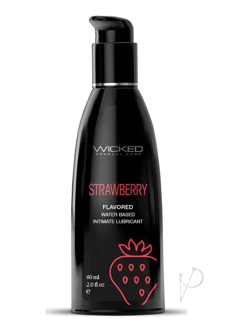 Wicked Aqua Water Based Flavored Lubricant Strawberry 2oz