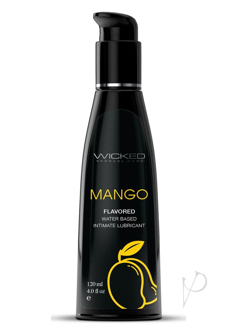 Wicked Aqua Water Based Flavored Lubricant Mango 4oz