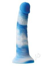 Colours Pleasures Yum Yum Silicone Dildo 8in - Blue/White