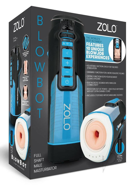 ZOLO Blowbot Full Shaft Male Blowjob Masturbator - Blue/Black