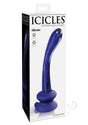 Icicles No. 89 Glass G-Spot Wand with Bendable Silicone Suction Cup - Blue