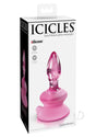 Icicles No. 90 Glass Anal Plug with Bendable Silicone Suction Cup - Pink