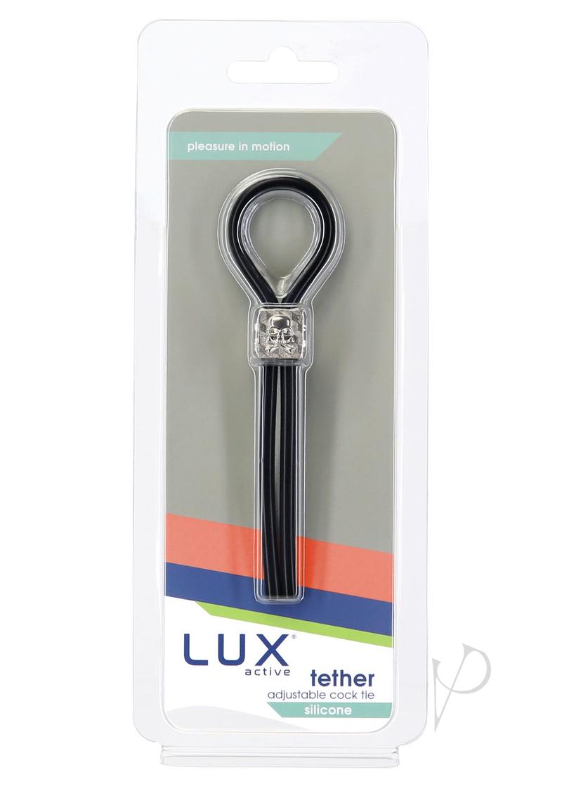 LUX Active Tether Adjustable Silicone Cock Tie - Black/Silver