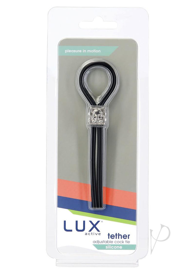 LUX Active Tether Adjustable Silicone Cock Tie - Black/Silver
