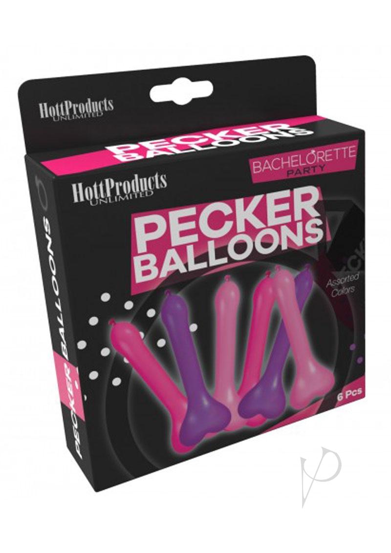 Pecker Balloons Assorted Colors 6 Pack