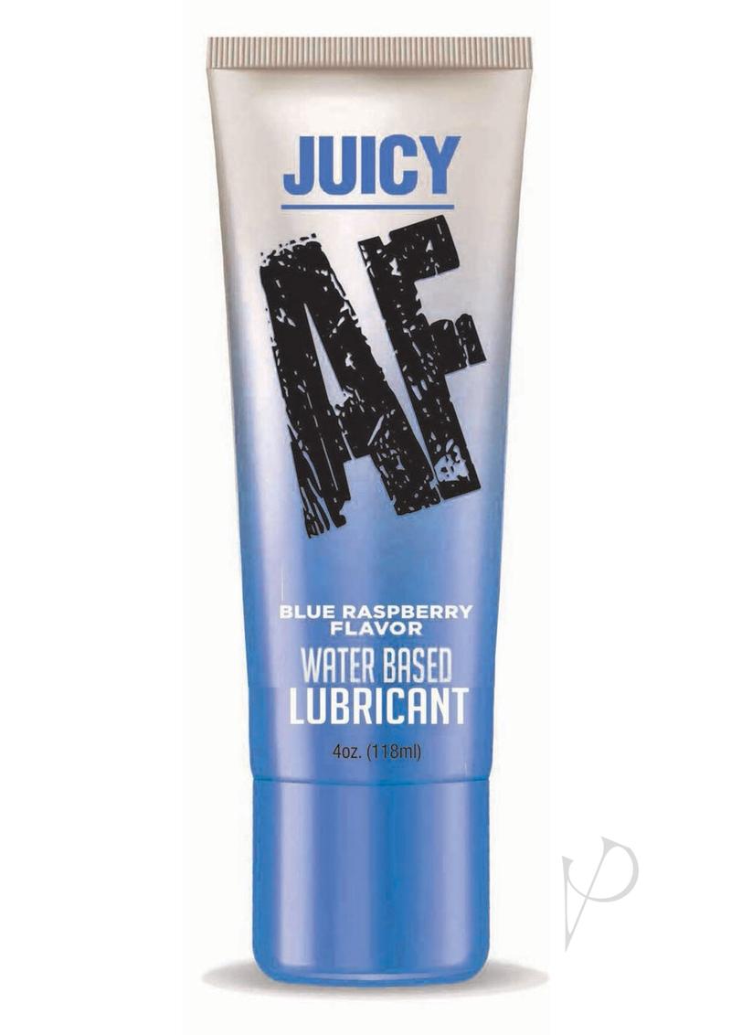 Juicy AF Water Based Flavored Lubricant Blue Raspberry 4oz