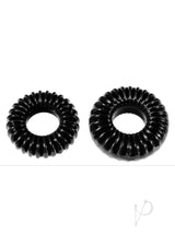 The Xplay Mixed Pack Ribbed Ring and Ribbed Ring Slim (2 Pack) - Black