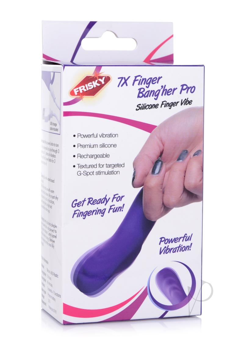 Frisky 7X Finger Bang'her Pro Silicone Rechargeable Finger Vibrator - Purple