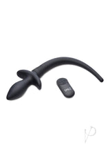 Tailz Waggerz Moving and Vibrating Silicone Rechargeable Puppy Tail with Remote Control - Black