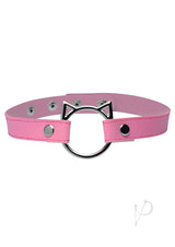 Master Series Kinky Kitty Adjustable Ring Choker Slim - Pink