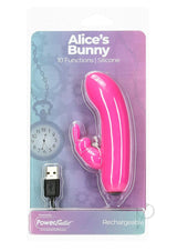 PowerBullet Alice's Bunny Silicone Rechargeable Rabbit - Pink