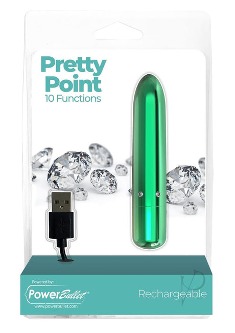 PowerBullet Pretty Point Rechargeable Bullet Vibrator - Teal