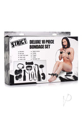 Strict Deluxe 10 Piece Bondage Set - Black