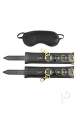 Cuffs and Blindfold Set - Special Edition -Black/Gold