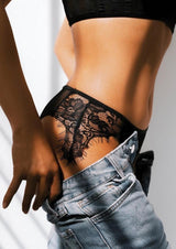 Hookup Panties Silicone Rechargeable Princess Panty Vibe with Remote Control- XL/2XL - Black