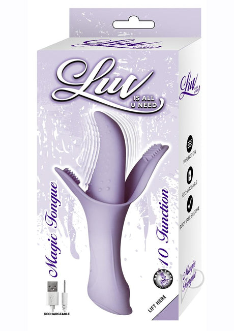 Luv Magic Tongue Silicone Rechargeable Clitoral Stimulator - Lavender