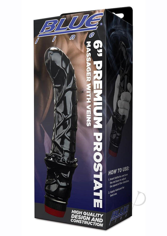 CandB Gear Premium Prostate Massager with Veins 6in - Black