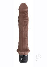 Powercocks Silicone Rechargeable Girthy Realistic Vibrator 8in - Chocolate