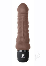 Powercocks Silicone Rechargeable Realistic Vibrator 6in - Chocolate