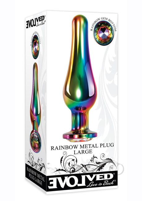 Rainbow Metal Anal Plug - Large