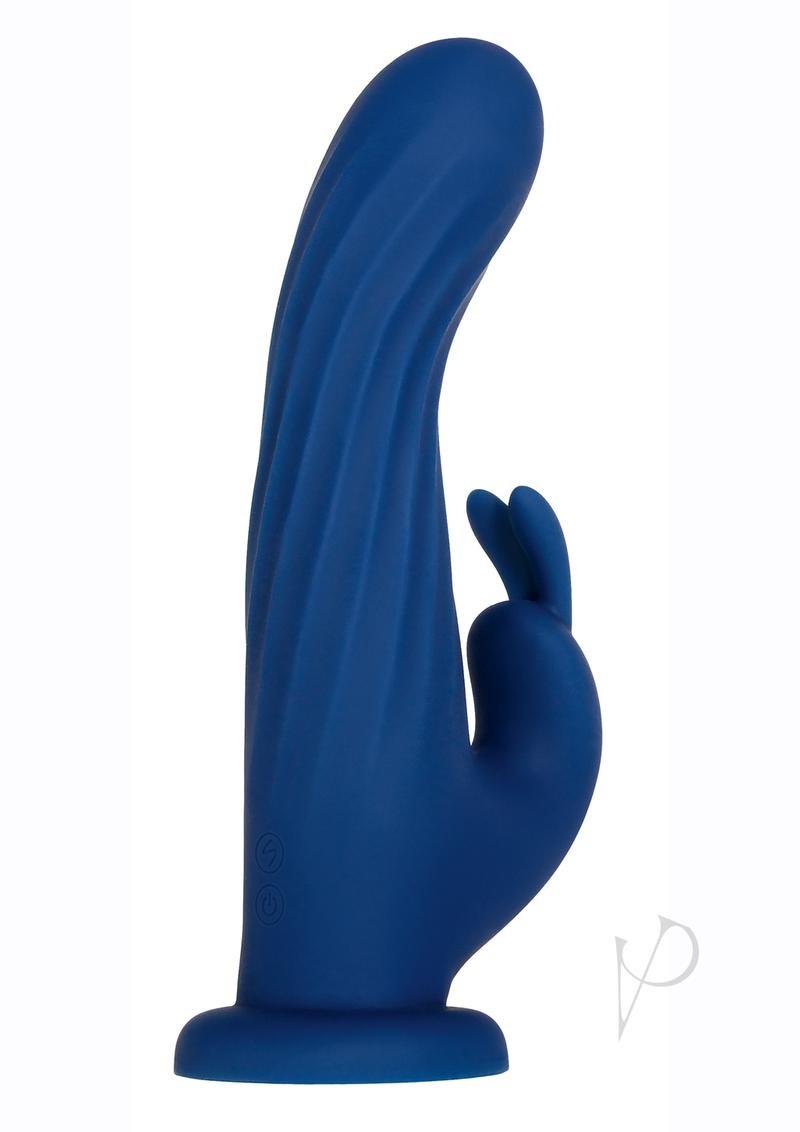 Rotating Silicone Rechargeable Rabbit with Remote Control - Blue