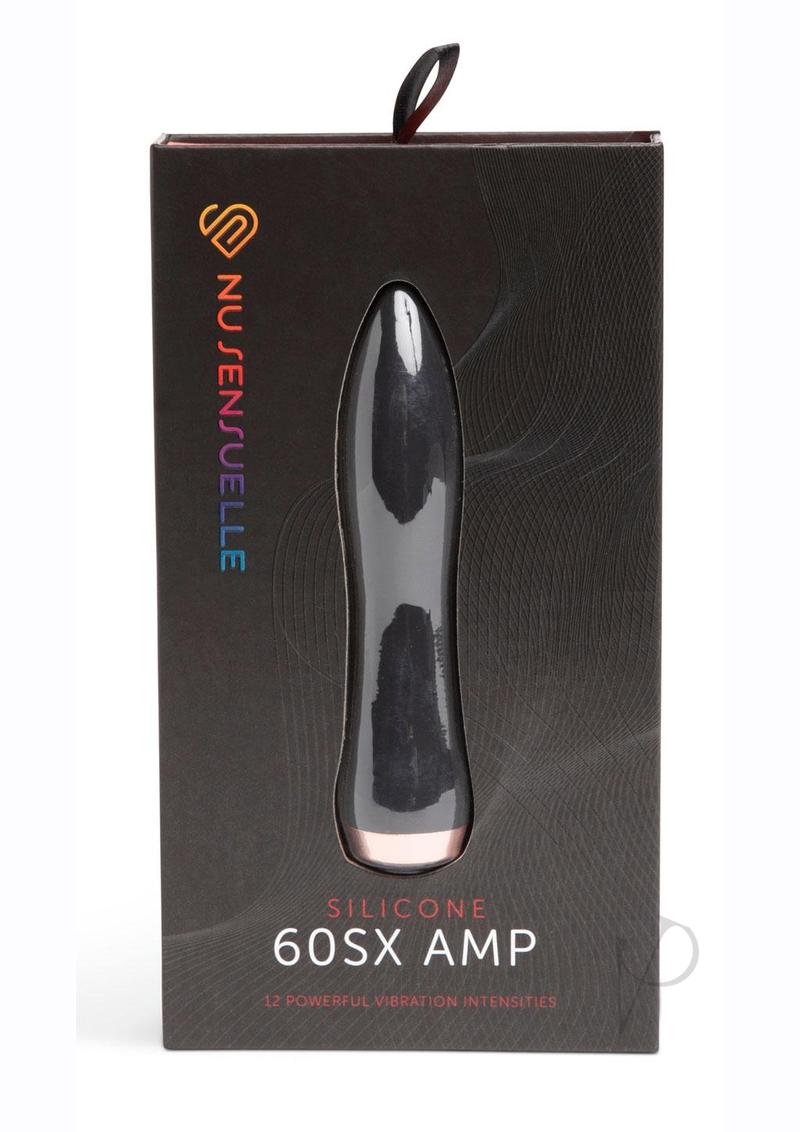 Nu Sensuelle 60SX AMP Silicone Rechargeable Bullet - Black/Rose Gold