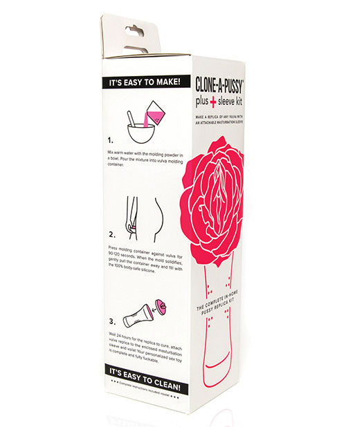Clone-A-Pussy Plus Sleeve Silicone Vulva Molding Kit with Attachable Sleeve - Hot Pink