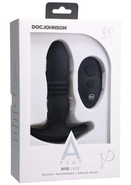 A-Play Rise Silicone Rechargeable Anal Plug with Remote Control - Black