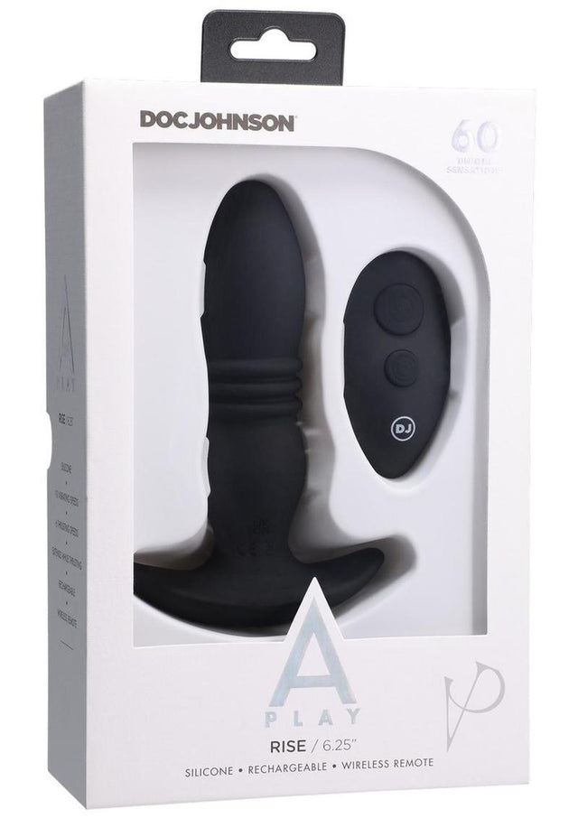 A-Play Rise Silicone Rechargeable Anal Plug with Remote Control - Black