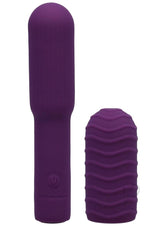 Pocket Rocket Elite Silicone Rechargeable Mini Vibrator With Removable Sleeve - Purple