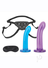 Lux Fetish Beginners Strap-on and Pegging Set 3 Piece - Blue/Purple