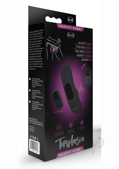 Temptasia Remote Control Silicone Rechargeable Panty Vibe - Black