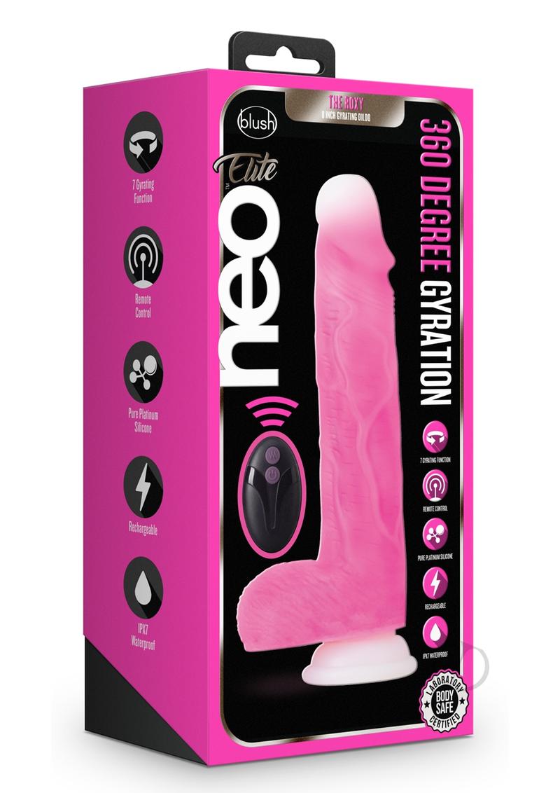 Neo Elite Roxy Silicone Gyrating Dildo with Remote Control 8in - Pink