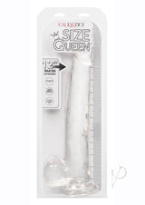 Size Queen Dildo with Balls 12in - Clear