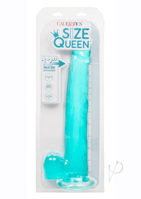 Size Queen Dildo with Balls 12in - Blue
