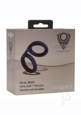 Viceroy Dual Ring Silicone Cock Ring - Blue