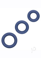 Link Up Ultra Soft Elite Set Silicone Cock Rings (Set of 3) - Blue