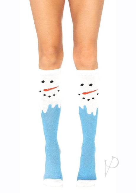 Leg Avenue Snow Man Knee High Socks - O/S - Multicolor
