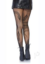 Leg Avenue Snake Net Tights - OS - Black