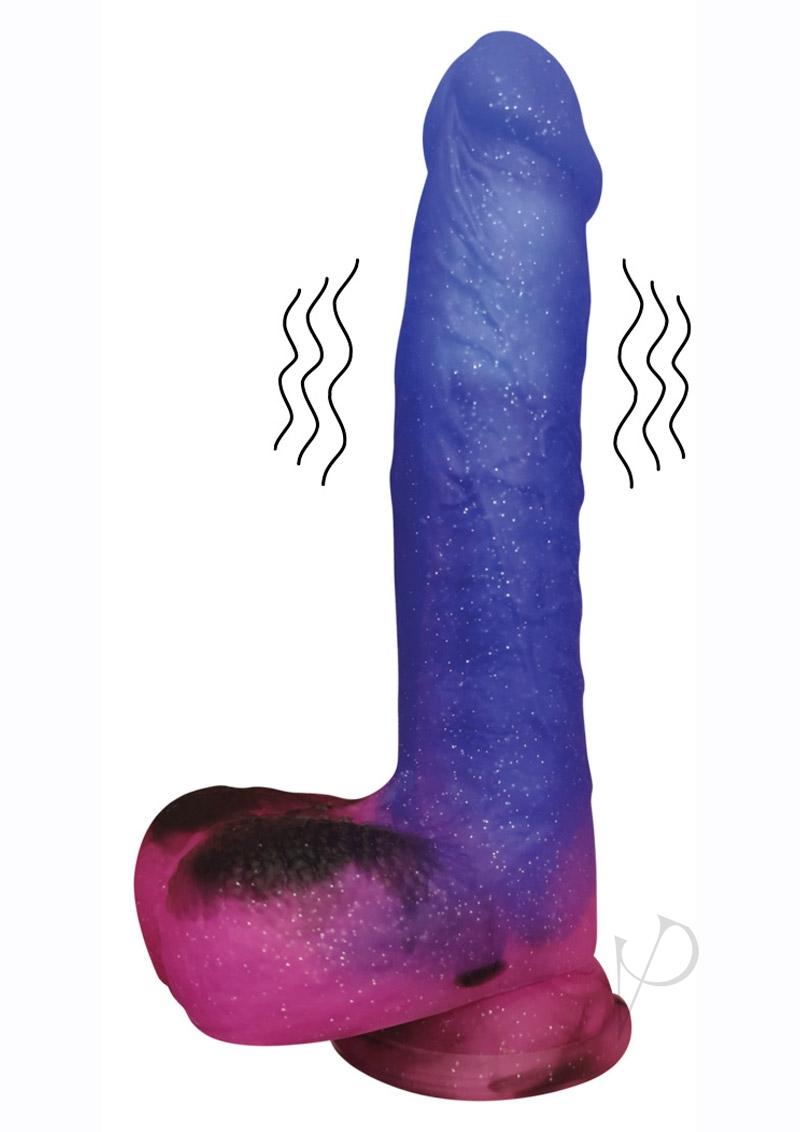 Stardust Milky Way Silicone Dildo 8.5in - Multicolor