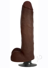 JOCK Vibrating Dildo with Balls 11in - Chocolate