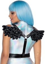 Leg Avenue Furry Angel Wing Body Harness - O/S - Black