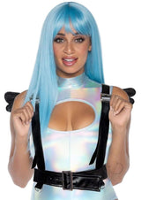 Leg Avenue Furry Angel Wing Body Harness - OS - Black