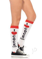 Leg Avenue Cocktails Knee Socks - O/S - White/Red