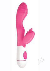 Lotus Sensual Massager #3 Silicone Rabbit Vibrator - Pink/White