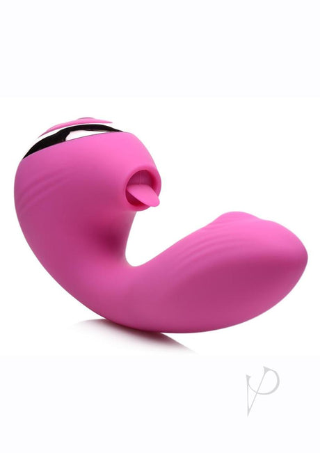 Inmi Shegasm Licking G-Throb Rechargeable Silicone Rabbit Vibrator - Pink