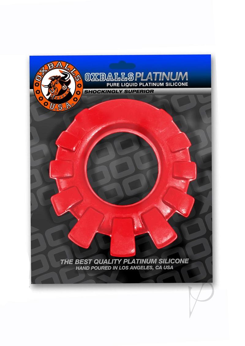 Cock-Lug Silicone Lugged Cock Ring - Red