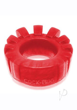 Cock-Lug Silicone Lugged Cock Ring - Red