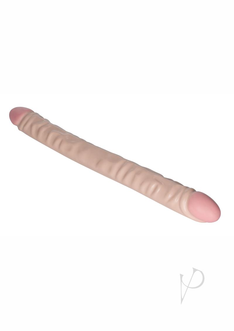 Vanilla Duo Veined Double Dildo 18in - Vanilla